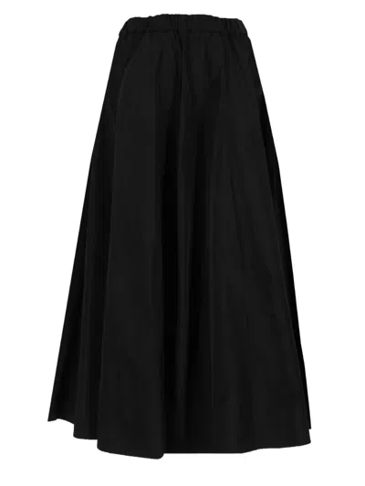 Aspesi Elasticated Flared Maxi Skirt In Black