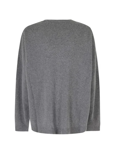 Alysi Gray Francy Knit Rombi Diamond-pattern Wool-blend Sweater In Gray