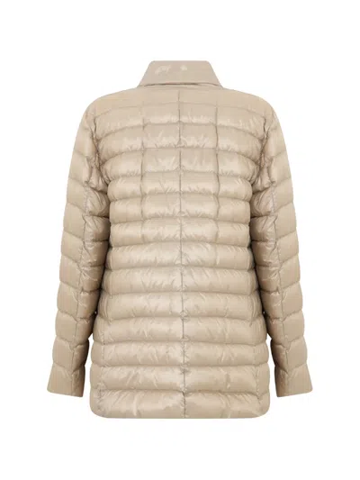 Herno Quilted Button-up Jacket In Neutral