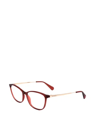 Max & Co Rectangle-frame Glasses In Burgundy