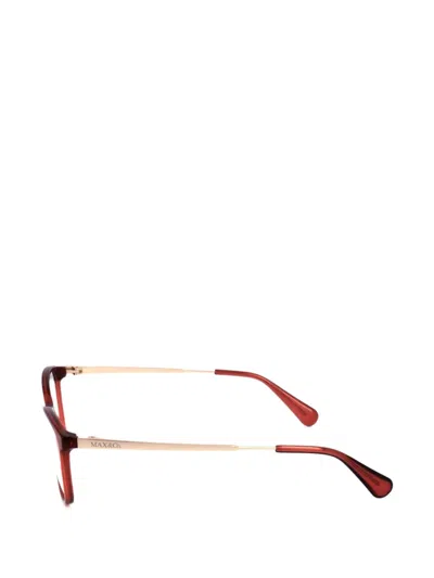 Max & Co Rectangle-frame Glasses In Burgundy