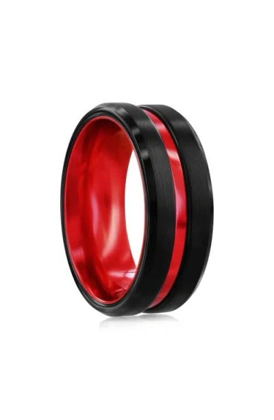 Blackjack Stripe Ring In Red/black