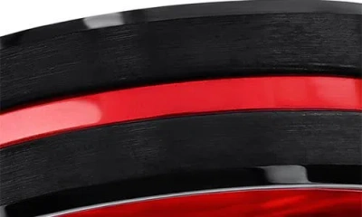 Blackjack Stripe Ring In Red/black