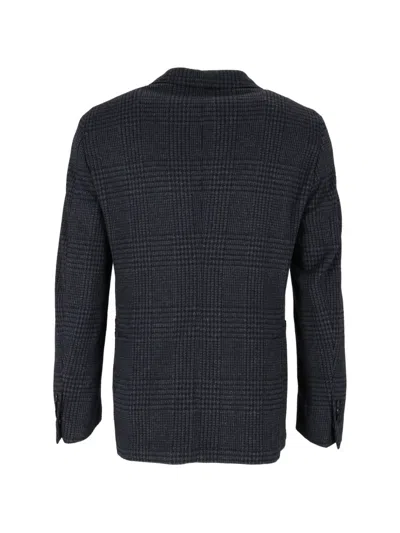 Brera Check-pattern Blazer In Blue