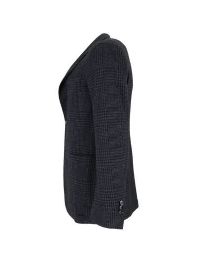 Brera Check-pattern Blazer In Blue