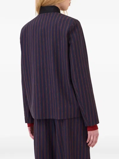 Ottod'ame Vertical-stripe Single-breasted Jacket In Multi