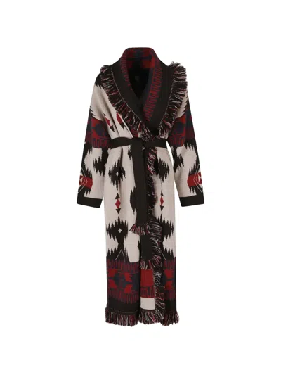 Alanui Icon Belted Coat Fringe Warm Design In Neutral