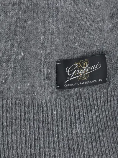 Grifoni Wool Half-zip Pullover Sweater In Gray