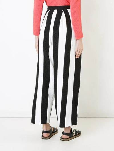 Shop Edeline Lee Striped Cropped Trousers In Black