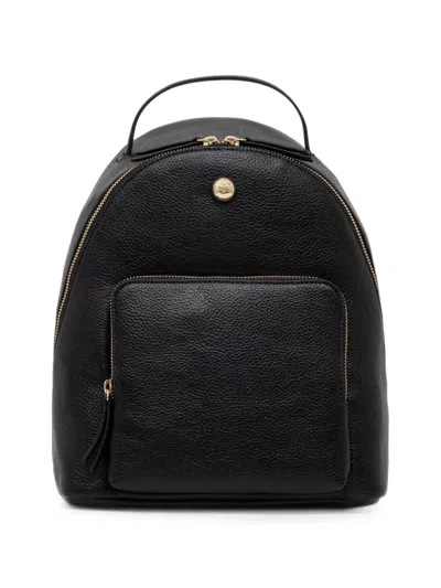 Twinset Grained-effect Logo-stud Backpack In Blue