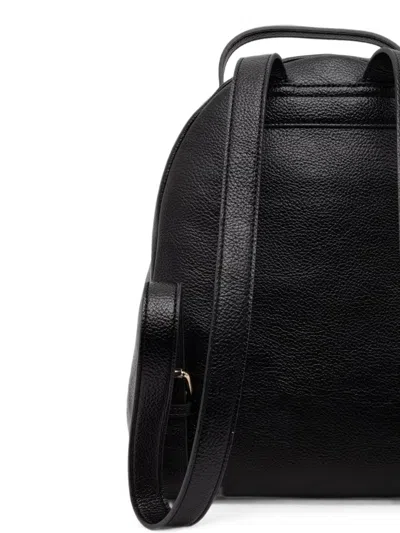 Twinset Grained-effect Logo-stud Backpack In Blue