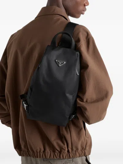 Prada Re-nylon And Saffiano Leather Backpack In Pattern