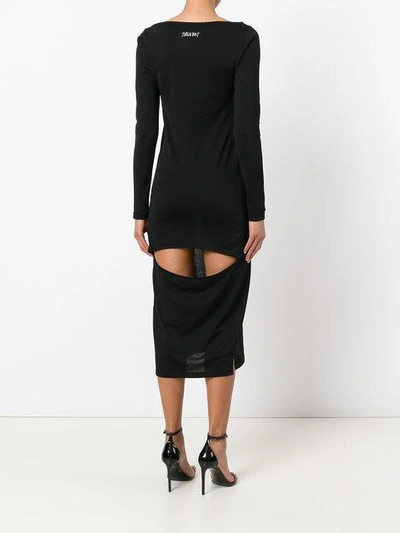 Shop Dust Back Cut Out Dress In Black