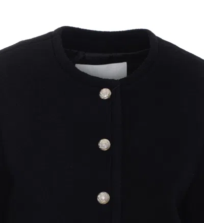 Dunst Button-up Collarless Jacket In Black