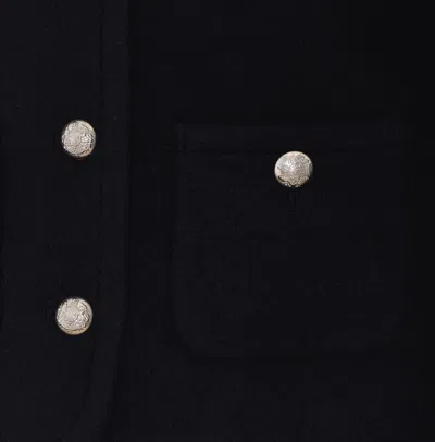 Dunst Button-up Collarless Jacket In Black