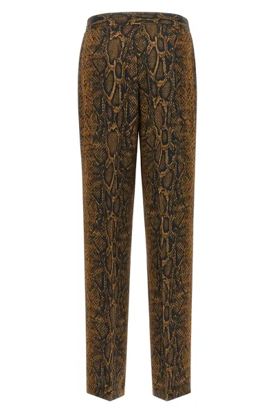 Twinset Python-print Wide-leg Trousers In Multi