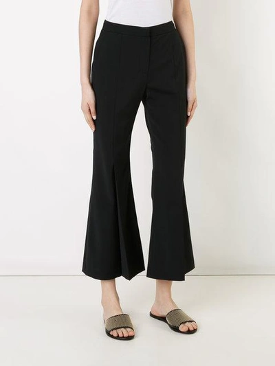 Shop Goen J Goen.j Smart Flared Trousers - Black