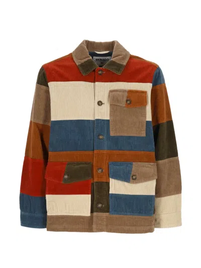 Sebago Patchwork Corduroy Jacket In Brown