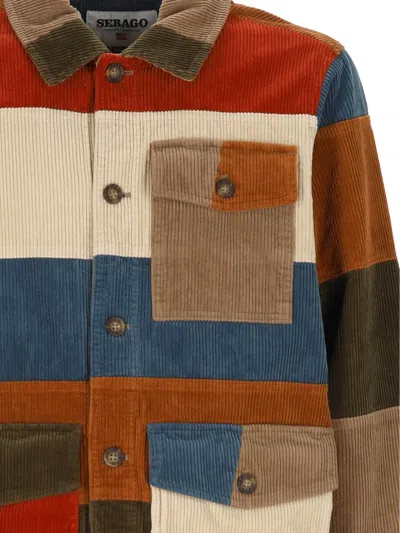 Sebago Patchwork Corduroy Jacket In Brown