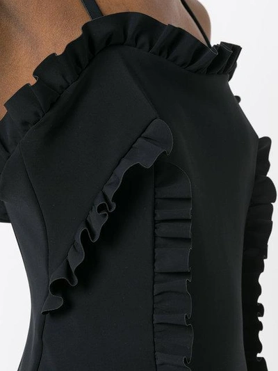 Shop Paskal Ruffled Trim Dress - Black