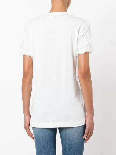 Shop Dolce & Gabbana Lace Sleeve T-shirt