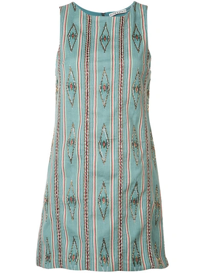 Alice And Olivia Clyde Embellished Cotton Shift Dress In Multi