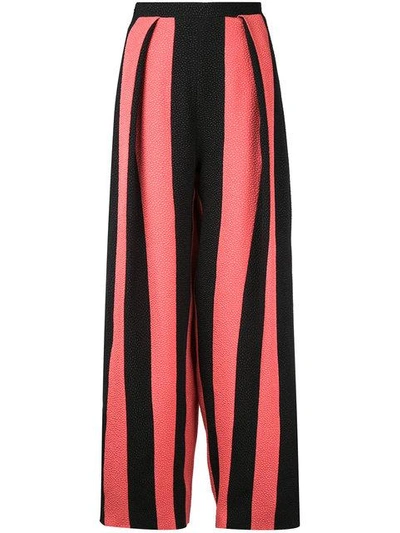 Shop Edeline Lee Striped Cropped Trousers - Black