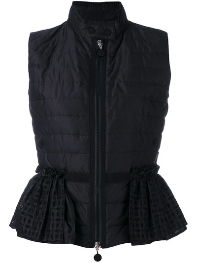 Moncler Valensole Broderie Anglaise-trimmed Quilted Cotton Down Gilet In Black