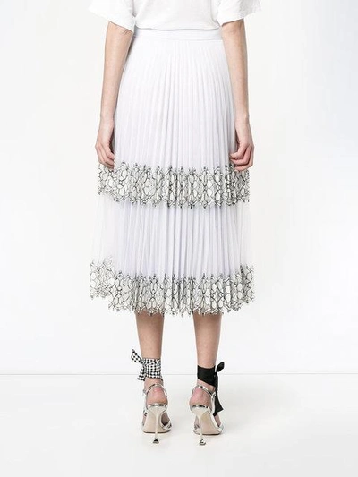 Shop Christopher Kane Lace Detail Pleated Skirt