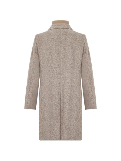 Fedeli Herringbone-pattern Single-breasted Coat In Neutral