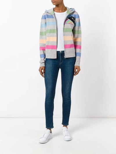 Shop Marc Jacobs Striped Hooded Cardigan - Multicolour