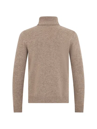 Fedeli Diamond-pattern Roll-neck Sweater In Neutral