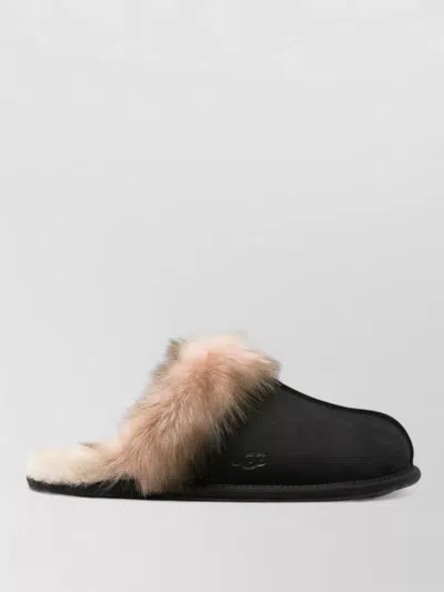 Ugg Leather Fur-lined Round-toe Flat Mules In Multi