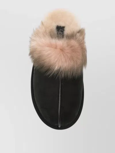 Ugg Leather Fur-lined Round-toe Flat Mules In Multi