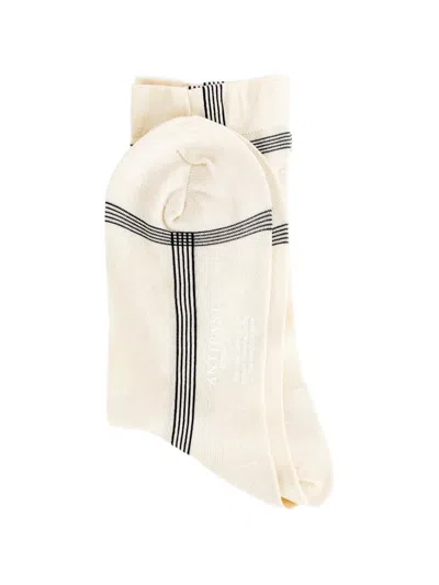 Antipast Check-pattern Knitted Socks In White