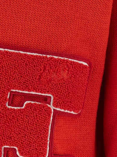 Erl Script Knit Tech Fabric Cardigan In Red