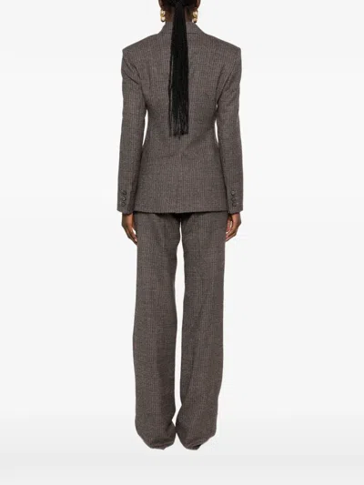 Etro Check-pattern Single-breasted Jacket In Gray