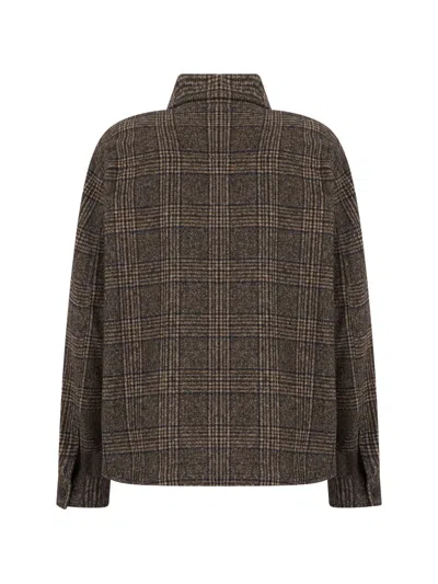 Fedeli Plaid-check Button-up Jacket In Brown