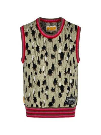 LEOPARD-PRINT KNITTED VEST