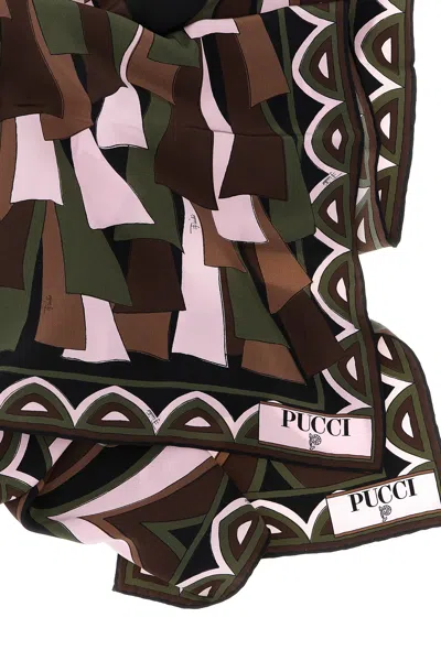 Pucci Mixed Print Silk Scarf In Multi