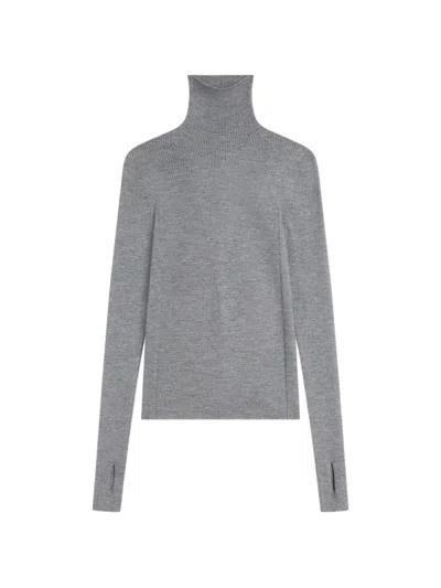 Givenchy Turtleneck Sweater In Wool And Silk In Gray