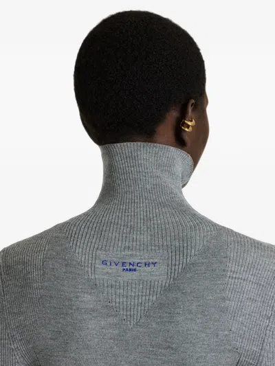 Givenchy Turtleneck Sweater In Wool And Silk In Gray