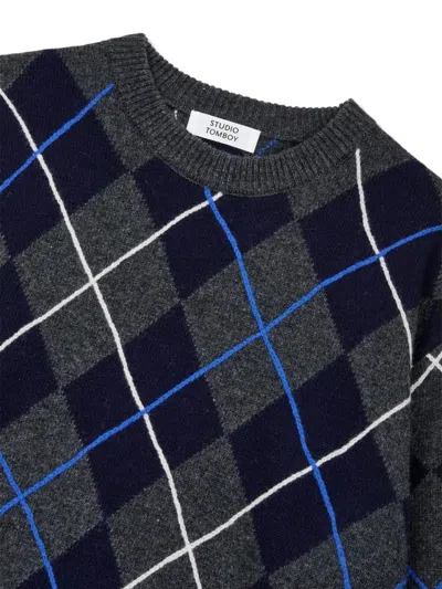 Tomboy Argyle-pattern Sweater In Multi