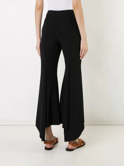 Shop Goen J Crop Flared Trousers In Black