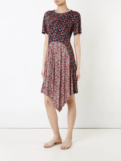 Shop Goen J Floral Asymmetric Hem Dress