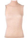 ALEXANDER WANG T sheer ribbed sleeveless turtleneck,400115R1712002015