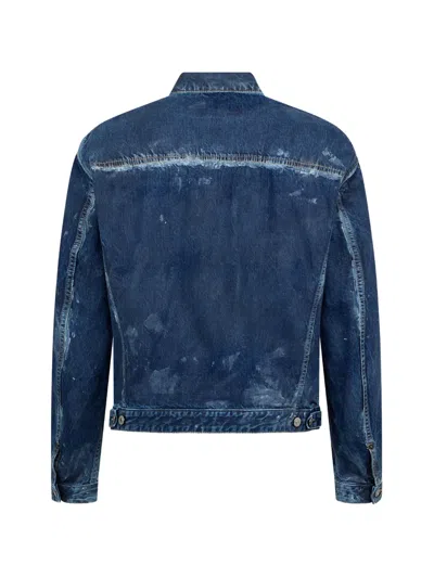 Dsquared2 Distressed Oversized Denim Jacket In Blue