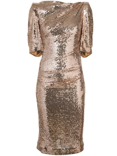 Shop Talbot Runhof Metallic Fitted Dress