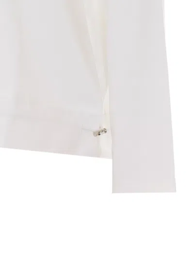 Eleh Drawstring Long-sleeve Top In White