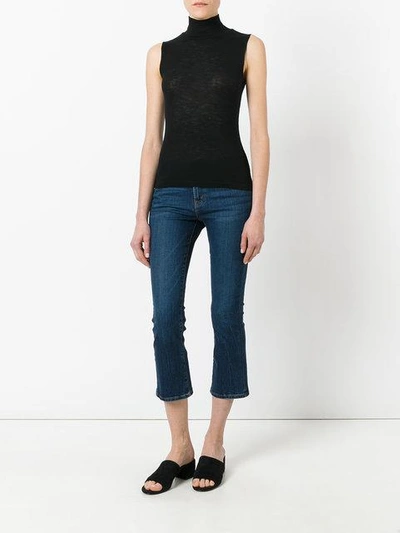 Shop J Brand 'selena' Cropped Bootleg Jeans In Blue